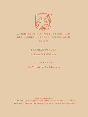 cover image of Das deutsche Luftbildwesen / Die Technik des Luftbildwesens